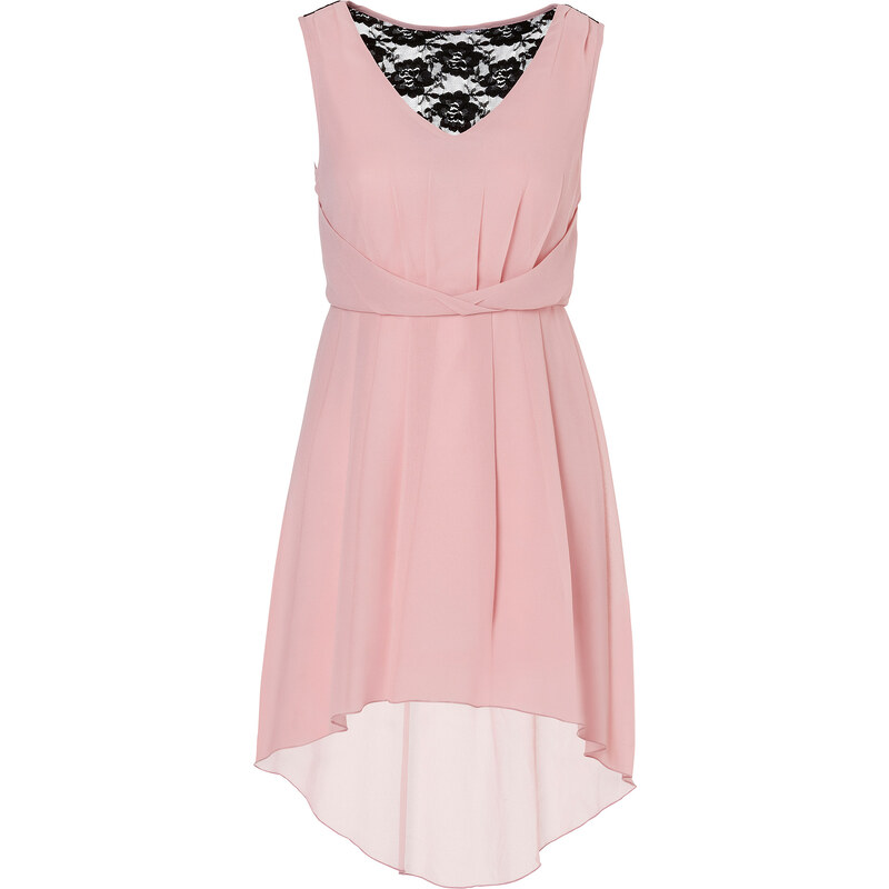 BODYFLIRT Kleid ohne Ärmel figurbetont in rosa (V-Ausschnitt) von bonprix