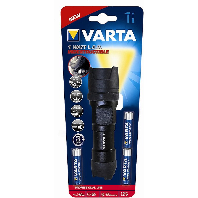Varta, LED-Taschenlampe inklusive Batterien, »Indestructible 1 Watt LED Light 3AAA«