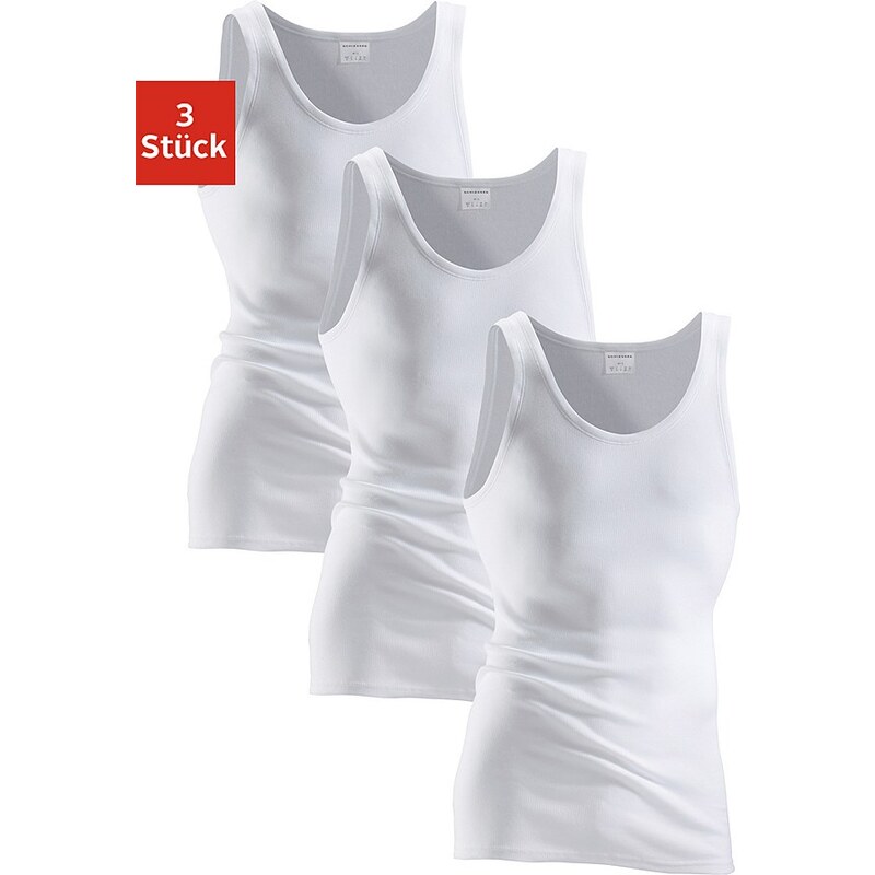 Schiesser Feinripp-Unterhemd (3 Stück) schlichtes Basic-Unterhemd in Top-Markenqualtiät
