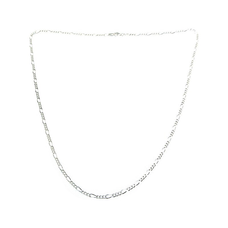firetti Halsschmuck: Halskette / Collierkettchen in Figarokettengliederung, 2-fach diamantiert