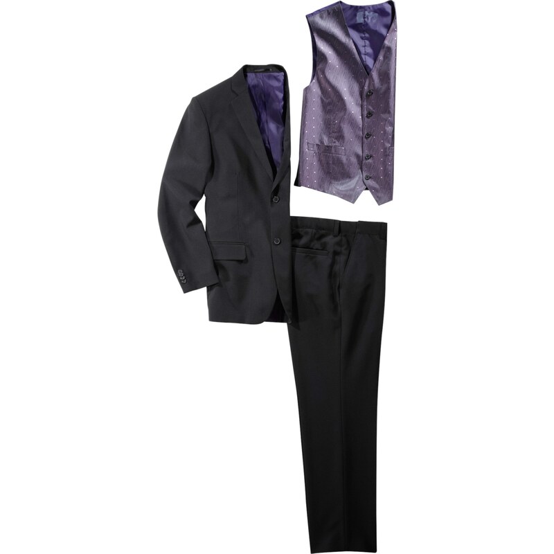 bpc selection Anzug (5-tlg.) Slim Fit langarm in schwarz für Herren von bonprix