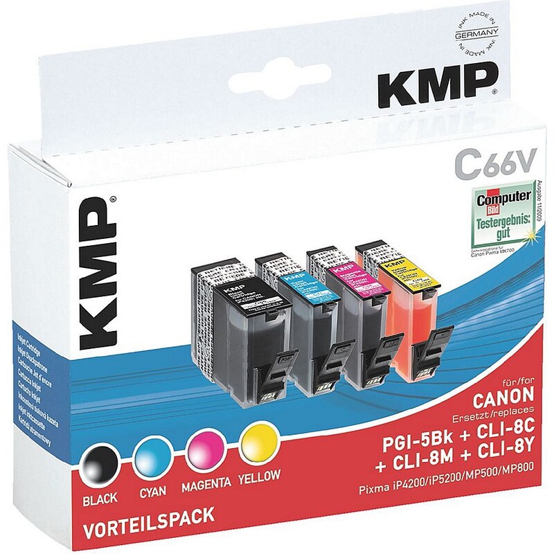 KMP Tintenpatronen-Set ersetzt Canon »PGI-5BK/CLI-8C/M/Y«
