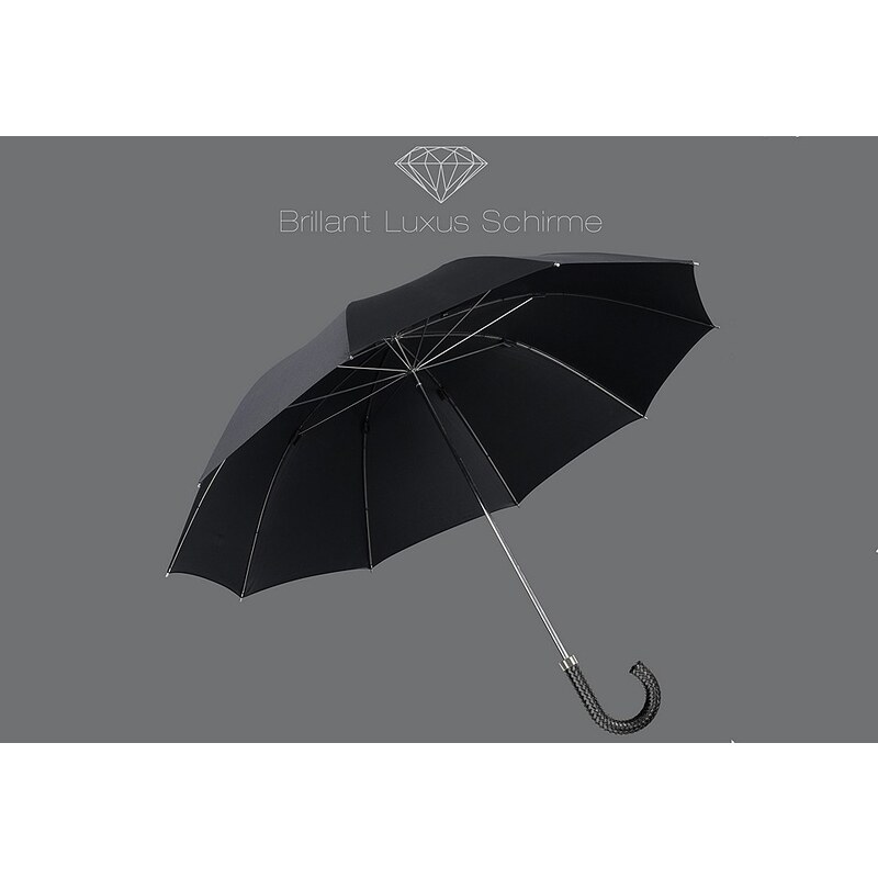 Euroschirm® Regenschirm mit Flechtleder-Griff, »Brillant Luxus Herrenschirm«