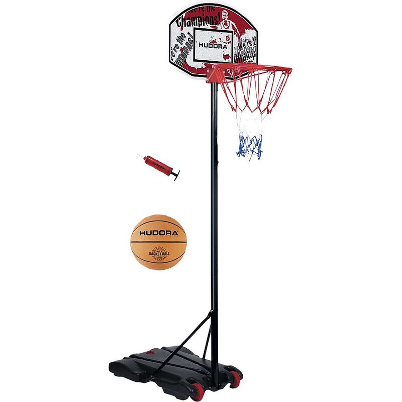 SET: Basketballständer mit Ball und Pumpe, Hudora