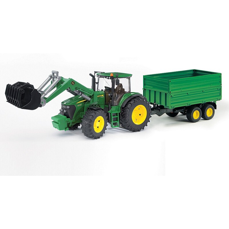 bruder® Traktor, »John Deere 7930 mit Frontlader und Tandemachs-Transportanhänger«
