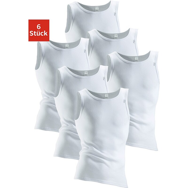 Clipper Exclusive, Doppelripp-Unterhemd (6 Stück), spürbar weich und glatt