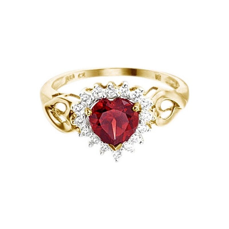 Vivance Jewels Ring »Herz« mit Granat und Zirkonia