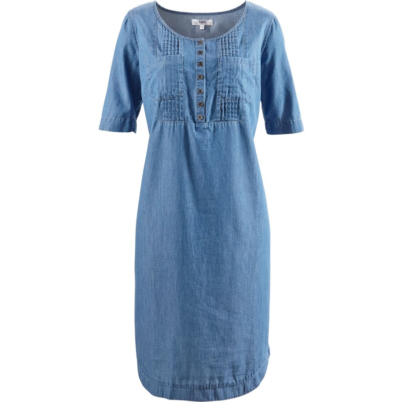 bpc bonprix collection Jeans-Kleid mit halblangen Ärmeln/Sommerkleid halber Arm in blau von bonprix