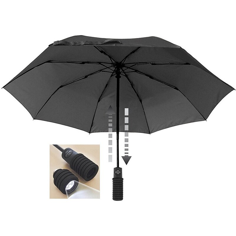 Euroschirm® Regenschirm mit Taschenlampe, »light trek automatic FLASHLITE«