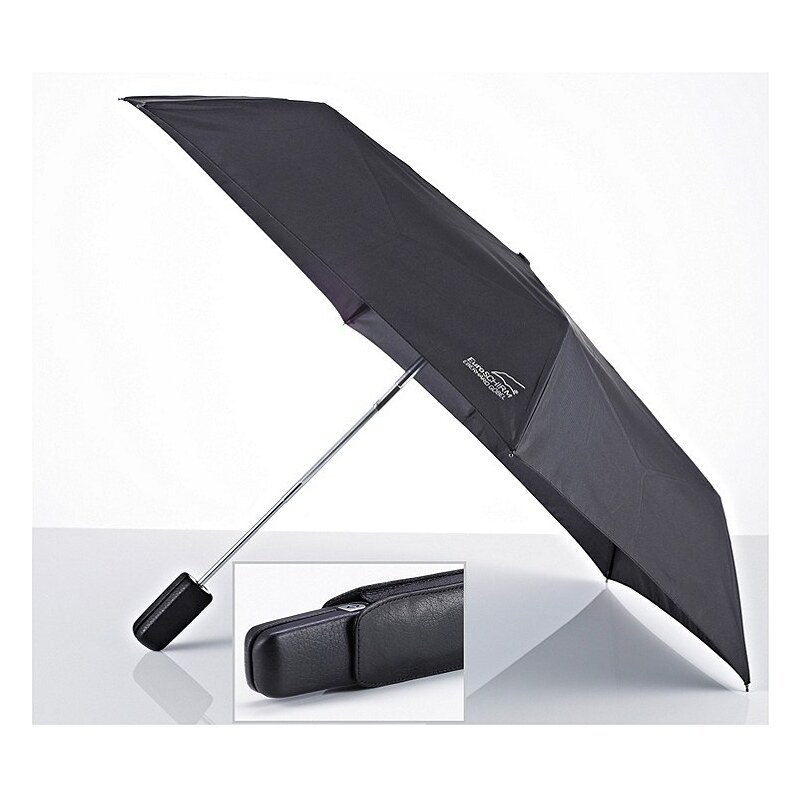 Euroschirm® Regenschirm für Herren, »Mini-Ledertaschenschirm«