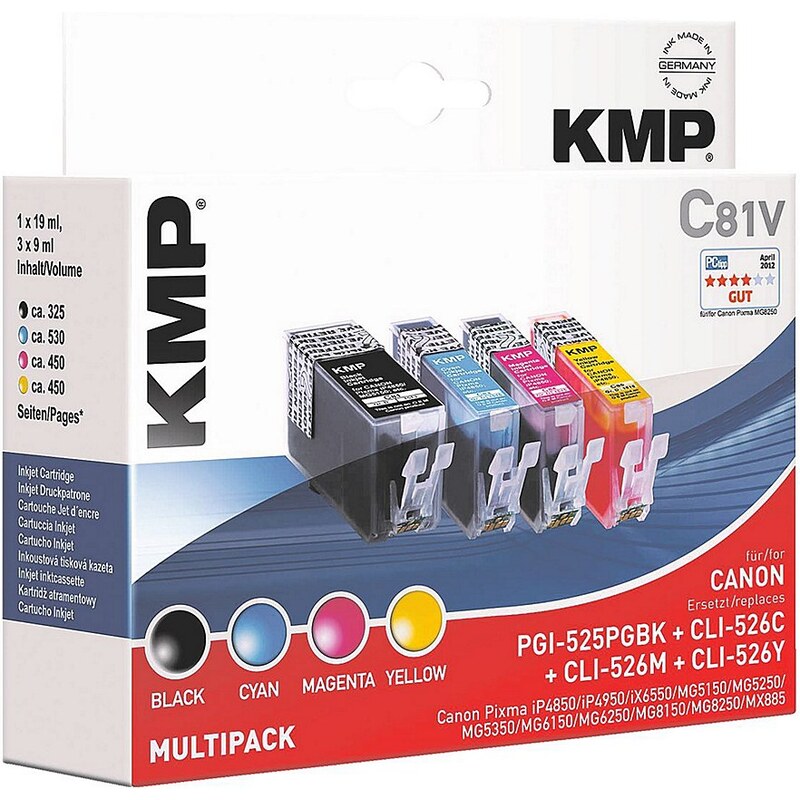 KMP Tintenpatronen-Set ersetzt Canon »PGI-525PGBK/CLI-526C/M...