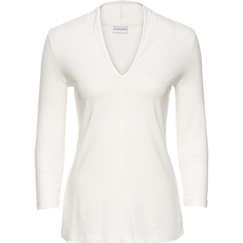 BODYFLIRT Shirt mit 3/4-Ärmeln 3/4 Arm in weiß für Damen von bonprix