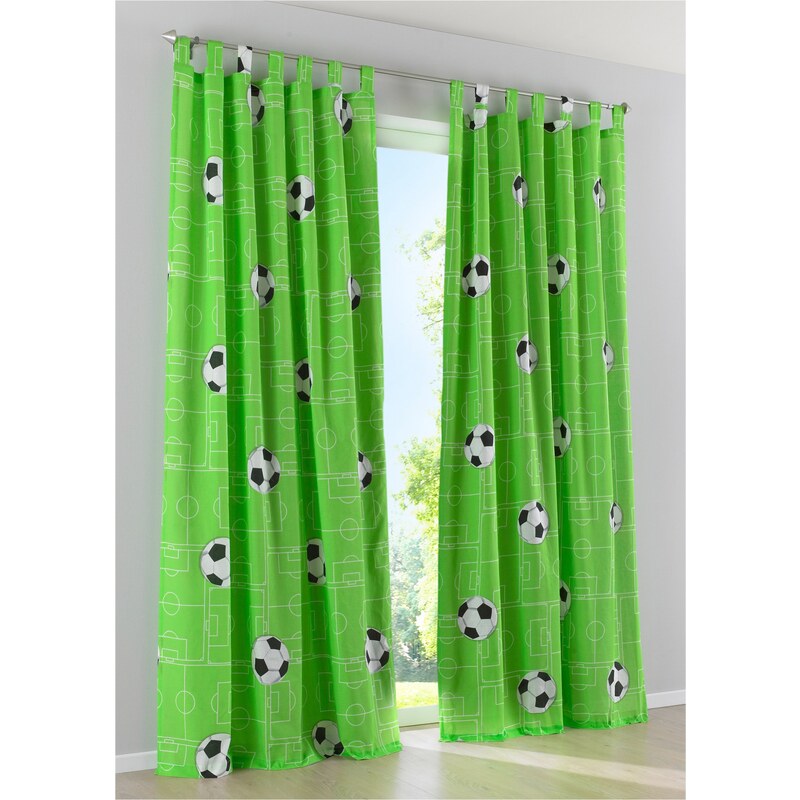 Vorhang mit Fußball Druck (1er Pack) grün bonprix