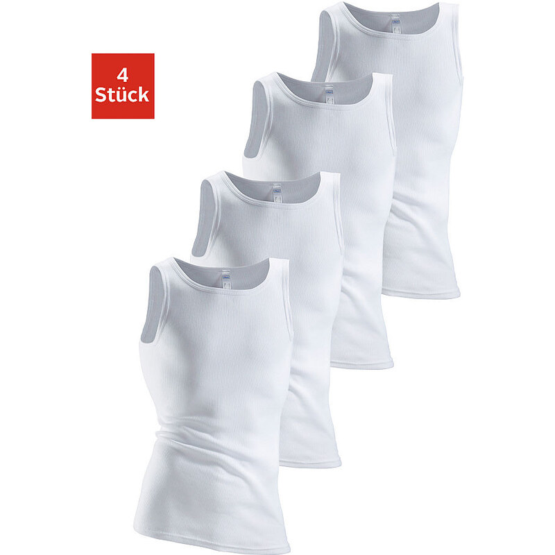 Unterhemden (4 Stück) aus Fein- und Doppelripp Clipper weiß 3,4,5,6,7,8,9,10