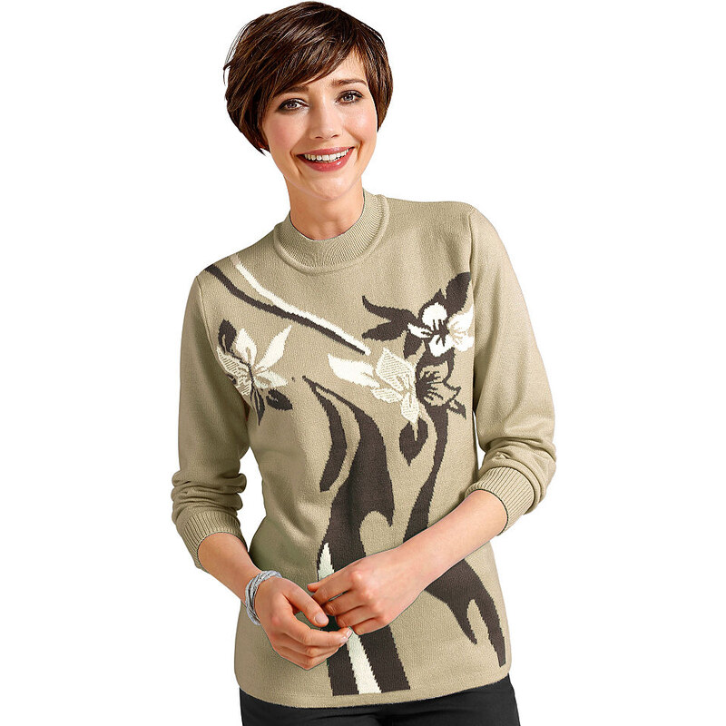 Damen Classic Basics Pullover mit Rippbündchen am Ärmel CLASSIC BASICS grün 38,40,42,44,46,48,50,52,54