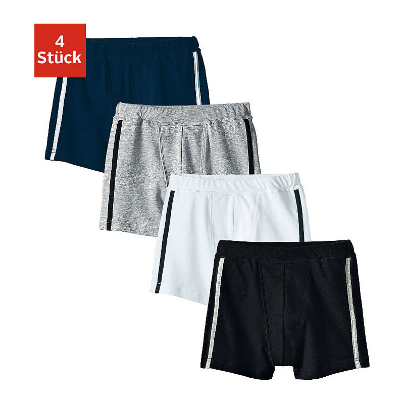 Authentic Underwear Boxer (4 Stück) cooler Basic-Style mit seitlichen Streifen Authentic Underwear Le Jogger bunt 104,116,128,140,152,164,176,182