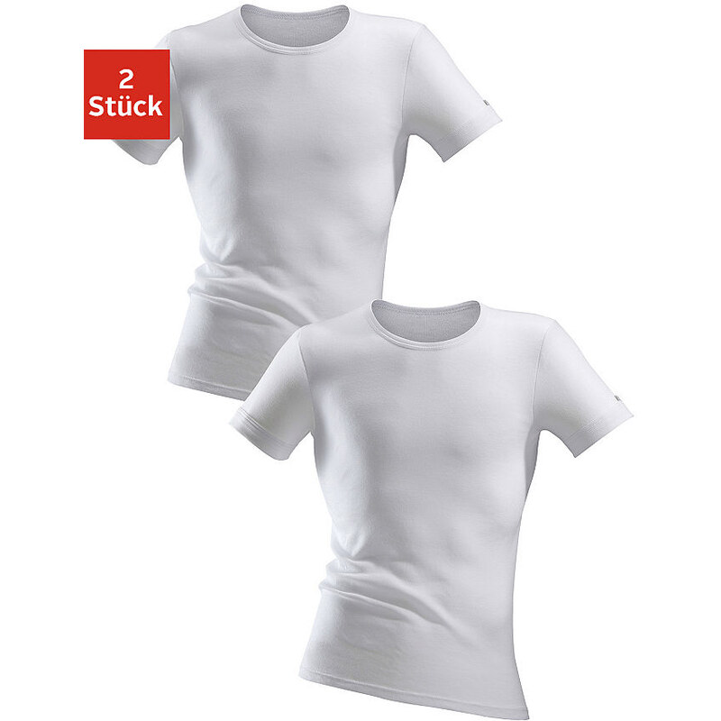 CLIPPER EXCLUSIVE Exclusive Unterhemd in T-Shirt Form (2 Stück) spürbar weich und glatt weiß 4,5,6,7,8,9,10,12
