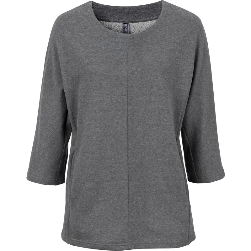 RAINBOW Sweatshirt halber Arm in grau (Rundhals) für Damen von bonprix
