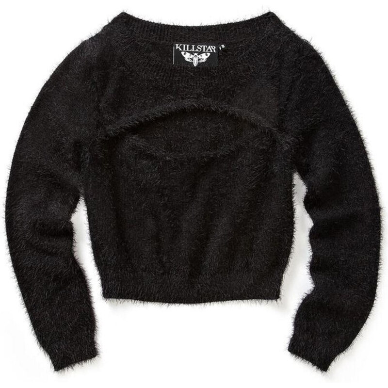 Pullover Frauen - Black Out Fuzzy Crop - KILLSTAR - K-SWS-F-2249
