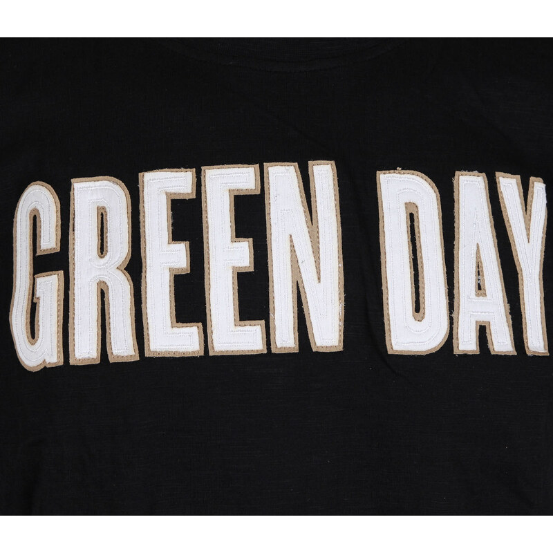 Metal T-Shirt Männer Green Day - Logo & Grenade Applique Slub - ROCK OFF - GDAPSLUB01MB