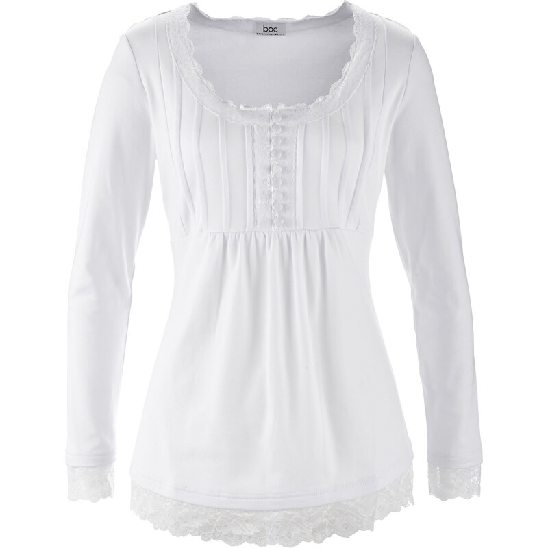 Shirt, Langarm in weiß für Damen von bonprix
