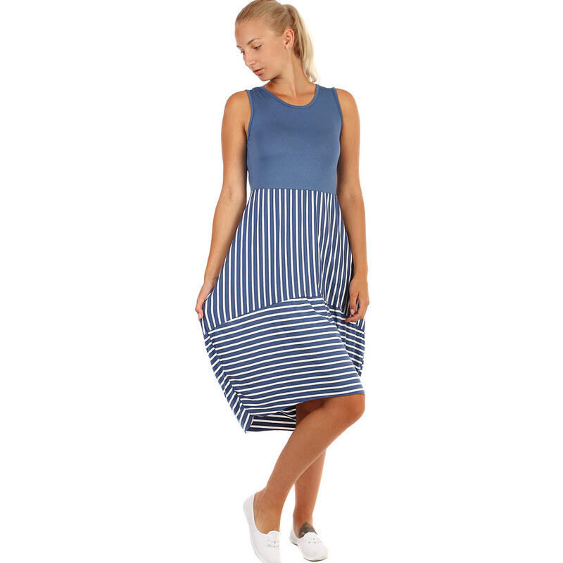 Glara Long summer dress with stripes