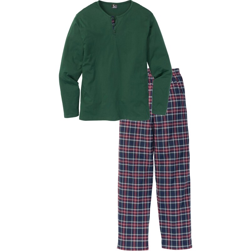 bpc bonprix collection Pyjama langarm in grün für Herren von bonprix