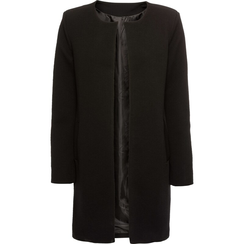 BODYFLIRT Mantel mit Struktureffekt langarm in schwarz für Damen von bonprix