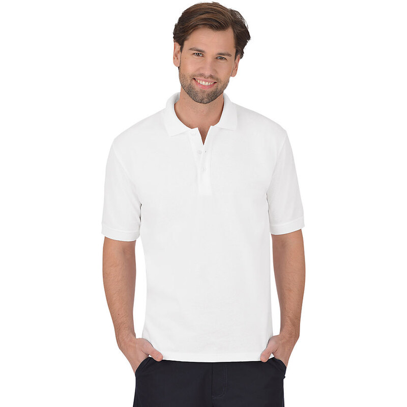 TRIGEMA Polo-Shirt Industriewäsche TRIGEMA weiß 4XL,5XL,L,M,S,XL,XS,XXL,XXXL