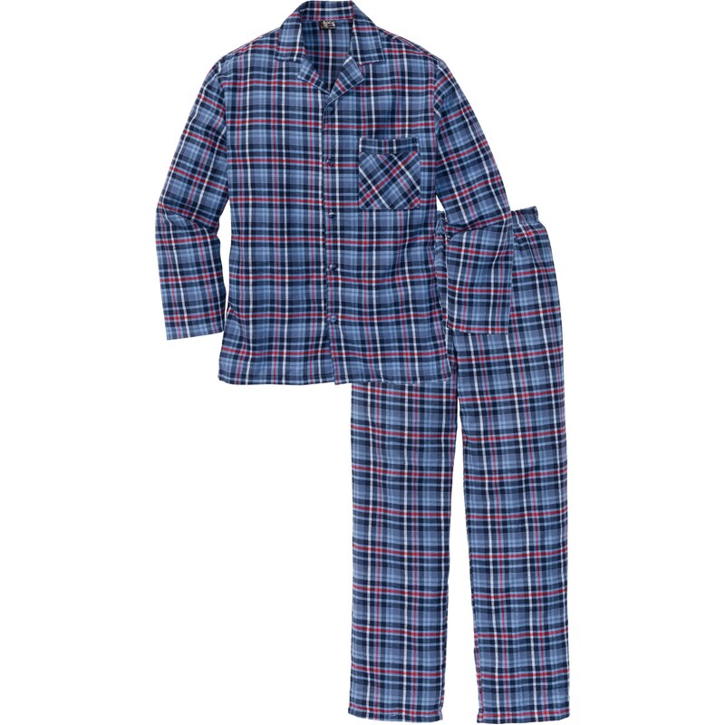 Flanell Pyjama langarm rot Herren bonprix
