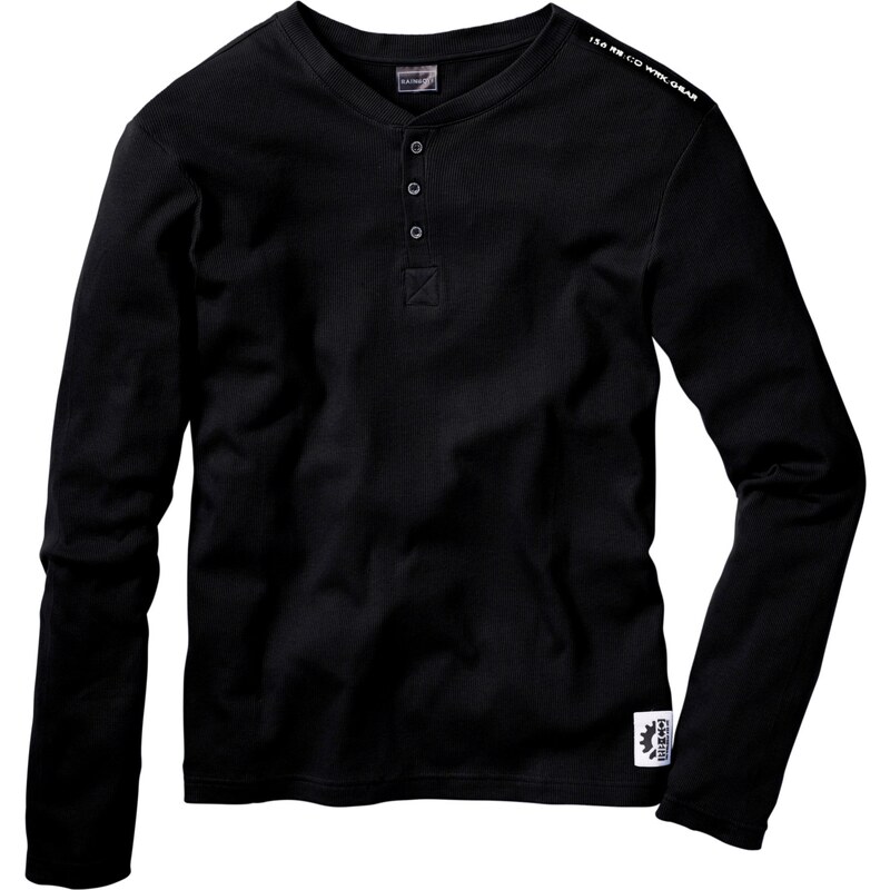 RAINBOW Rippen-Langarmshirt in schwarz für Herren von bonprix