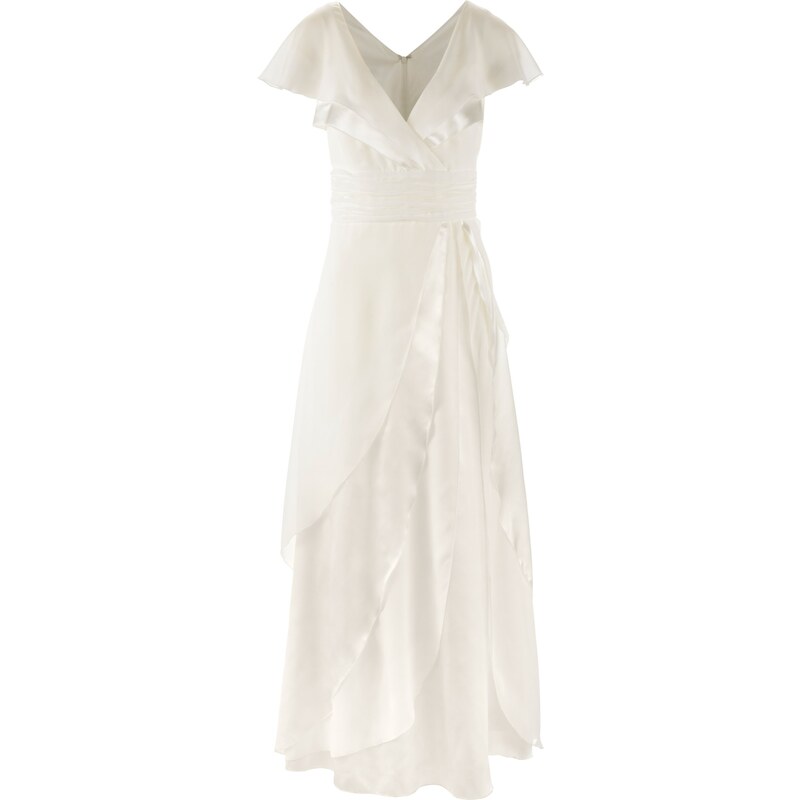 bpc bonprix collection Brautkleid/Sommerkleid kurzer Arm in weiß (V-Ausschnitt) von bonprix