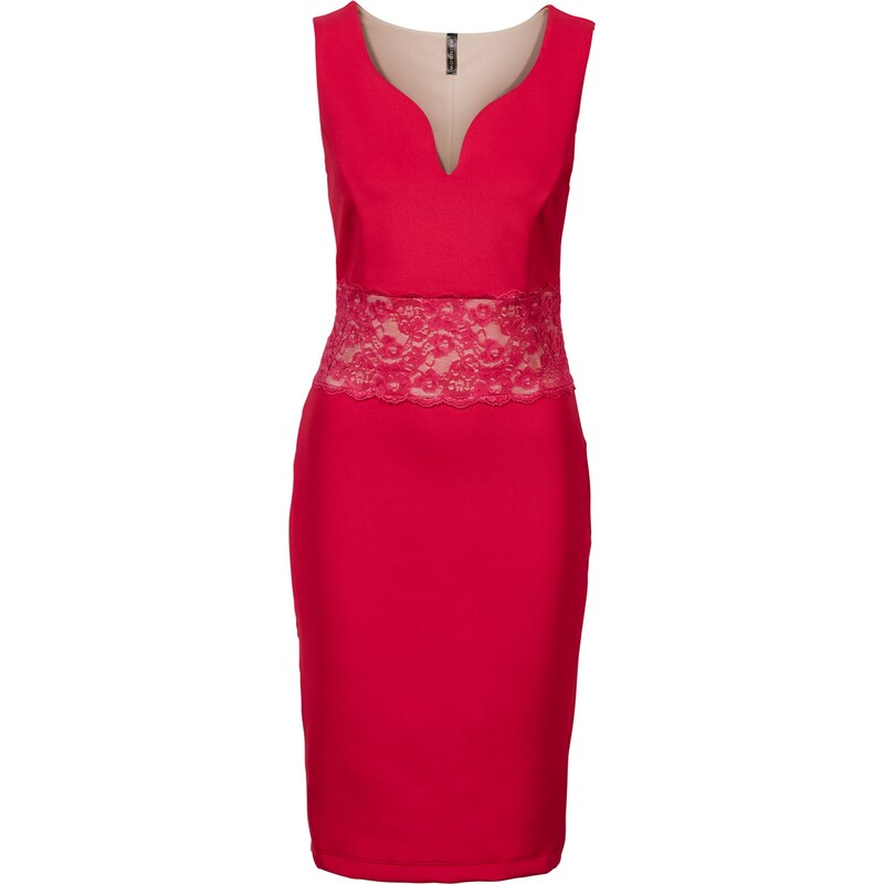 BODYFLIRT boutique Kleid mit Spitze ohne Ärmel in rot von bonprix