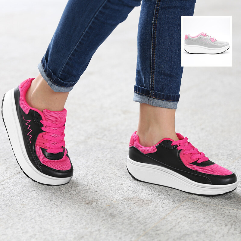 Lesara Zweifarbiger Fitness-Sneaker Heartbeat - 35 - Pink