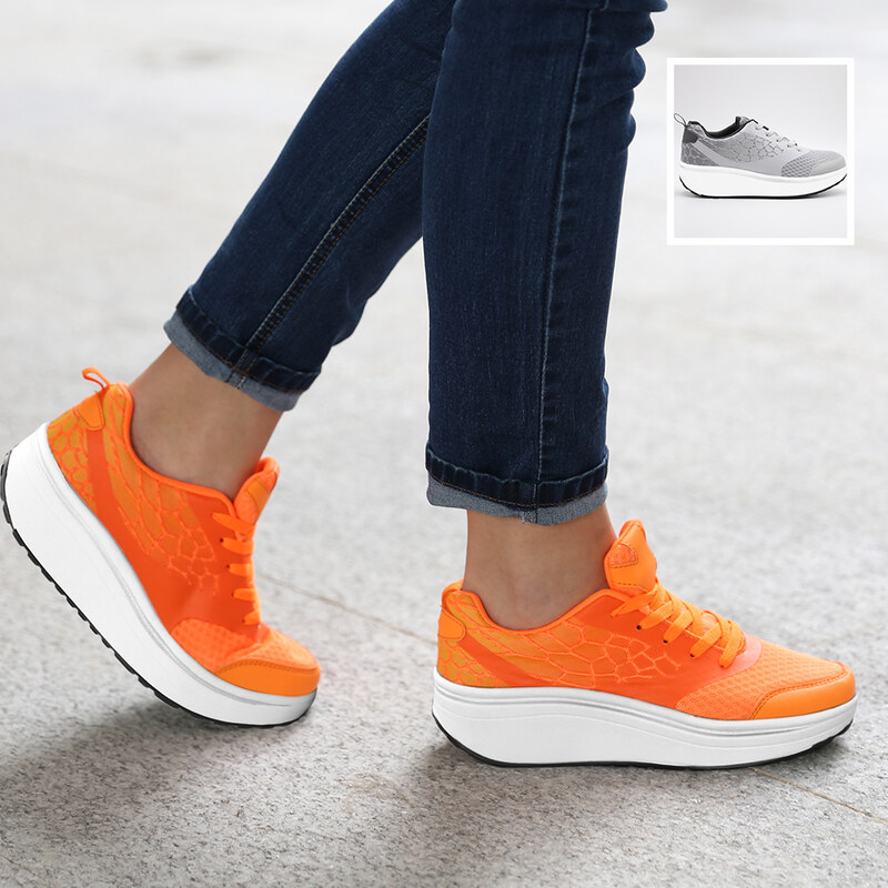 Lesara Fitness-Sneaker mit Wabenmuster - 35 - Orange