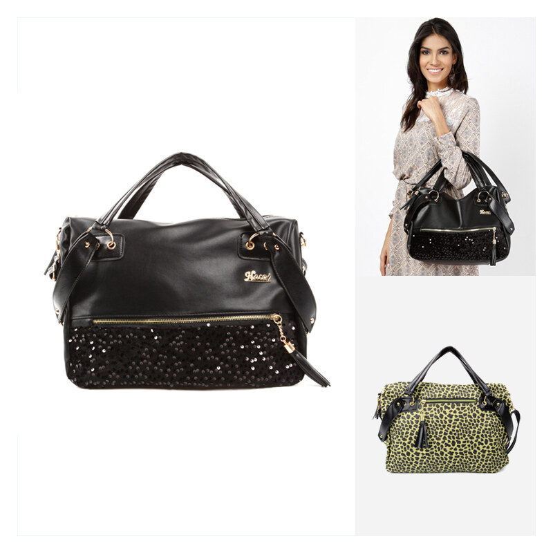 Lesara Handtasche mit Pailletten-Details - Gelb