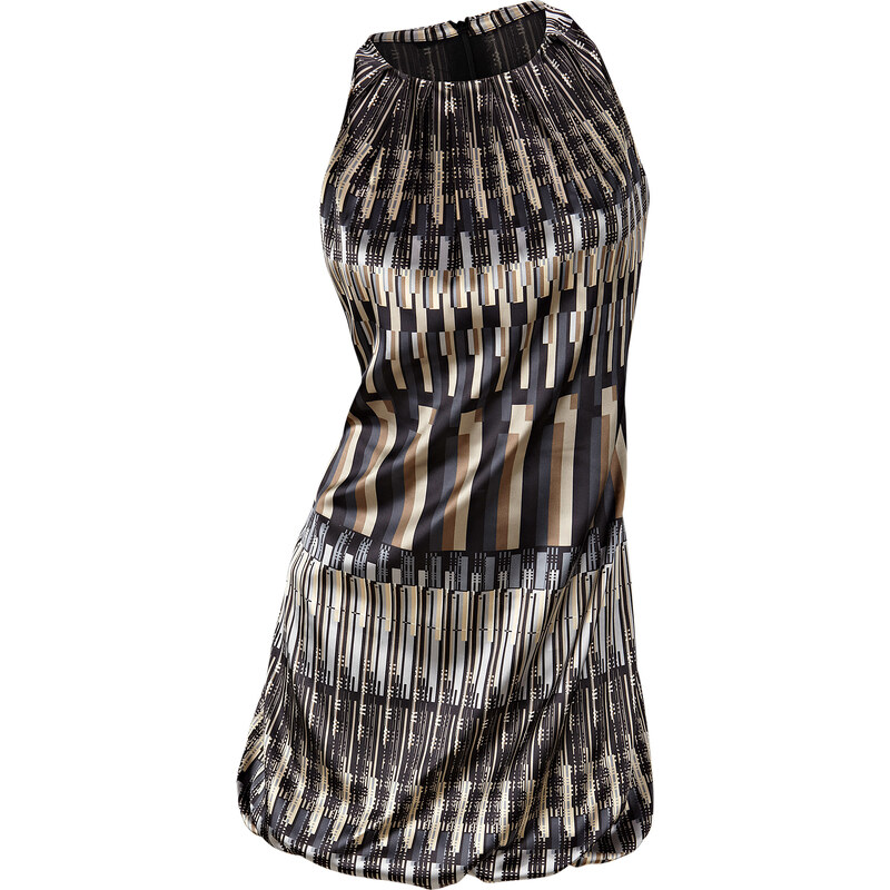 BODYFLIRT Satin-Kleid ohne Ärmel in grau von bonprix