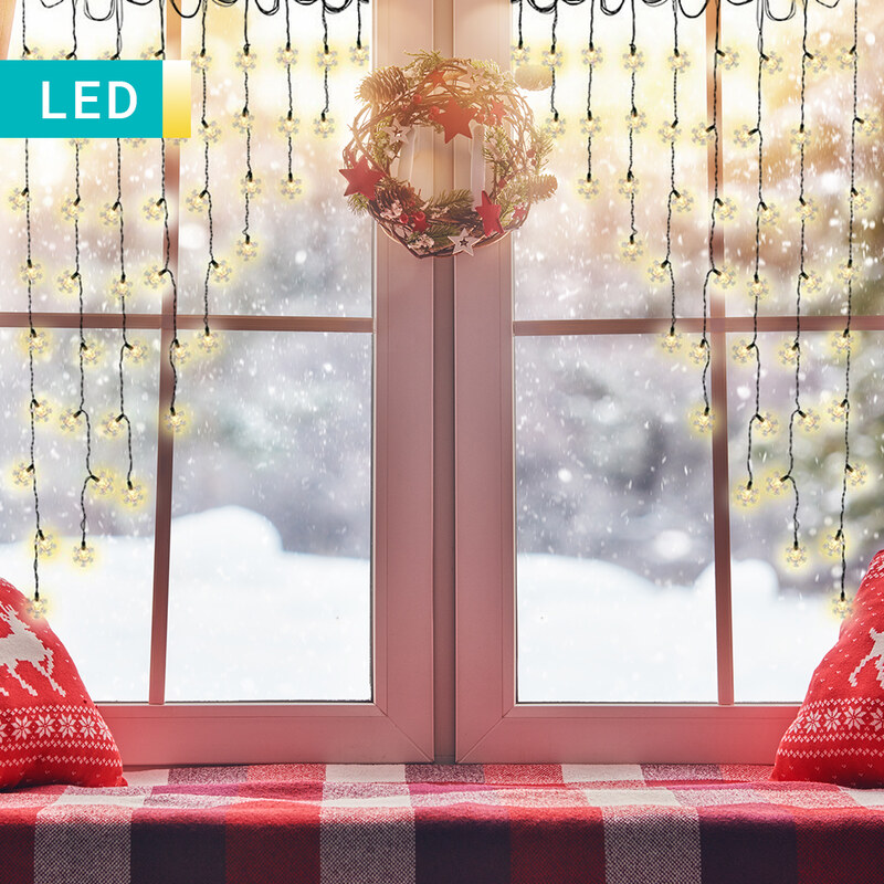 Lesara LED-Lichterkette mit Schneeflocken