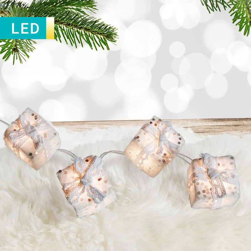Lesara Lichterkette mit 10 LEDs im Geschenkbox-Design