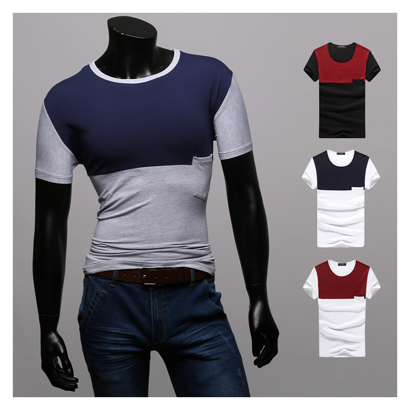 Lesara T-Shirt im Farbblock-Design - S - Weiß-Rot