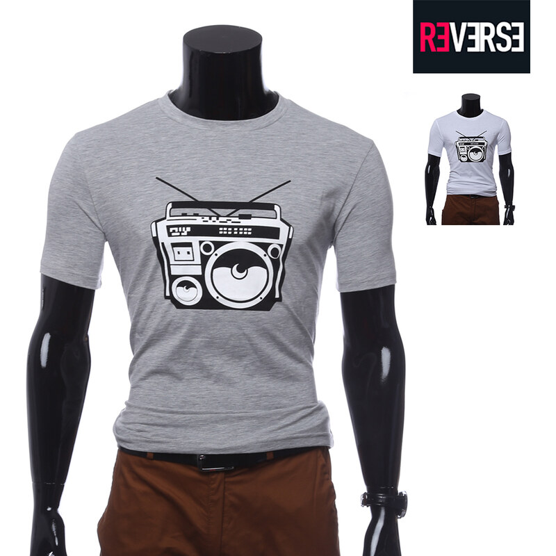 Re-Verse T-Shirt mit Stereo-Print - Weiß - S