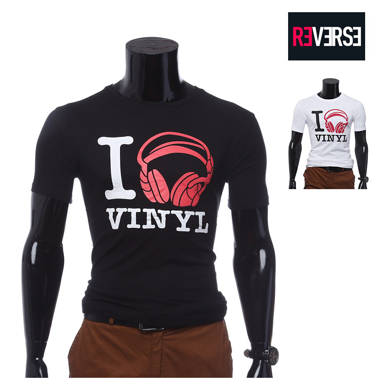 Re-Verse Print-T-Shirt I Love Vinyl - XXL - Weiß