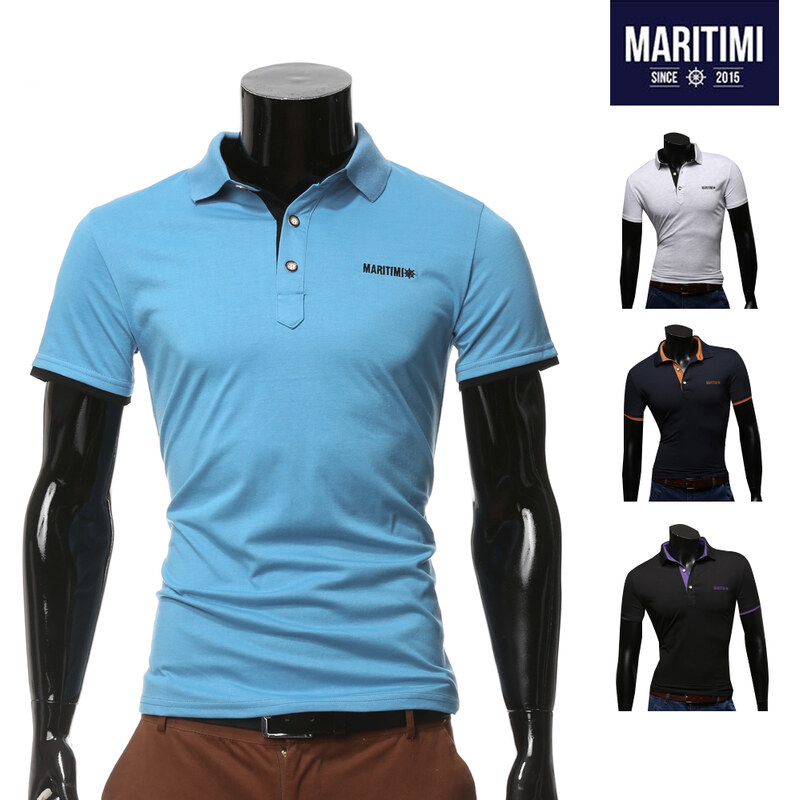Maritimi Slim Fit-Poloshirt mit Logo-Stickerei - Grau - S