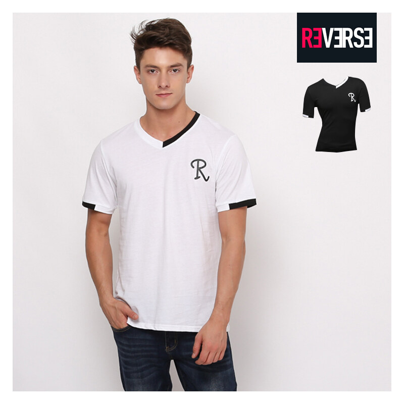 Re-Verse T-Shirt mit Buchstaben-Print - S - Schwarz
