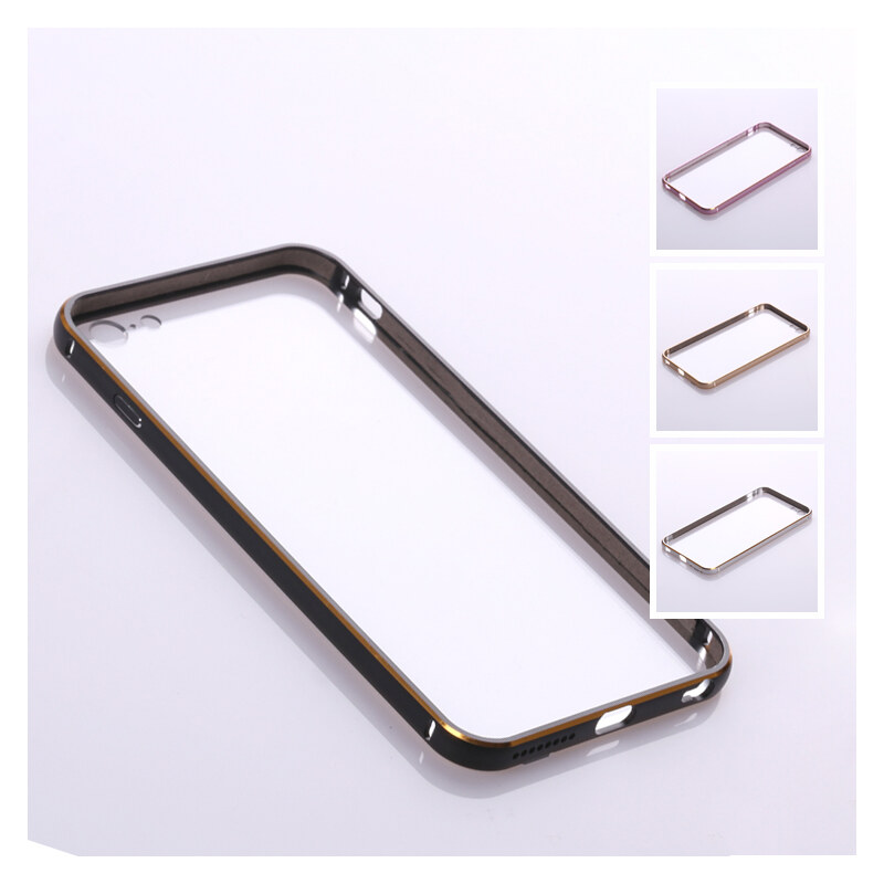 Lesara Hülle mit metallisch-glänzendem Rand für Apple iPhone - Iphone 6 Plus / 6s Plus - Schwarz