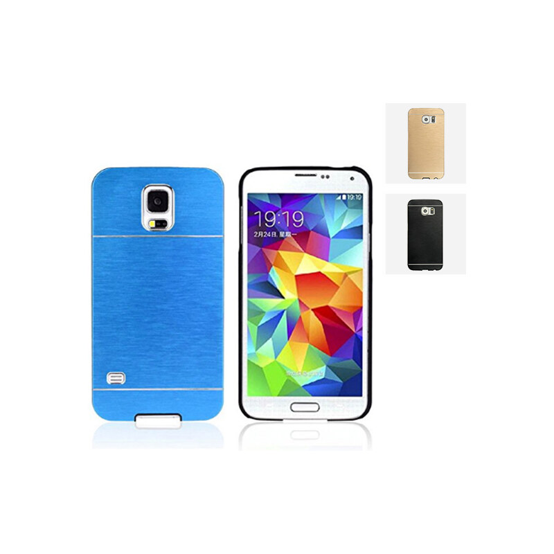 Lesara Hülle im Metallic-Design für Samsung Galaxy S5/S6 - Samsung S5 - Blau