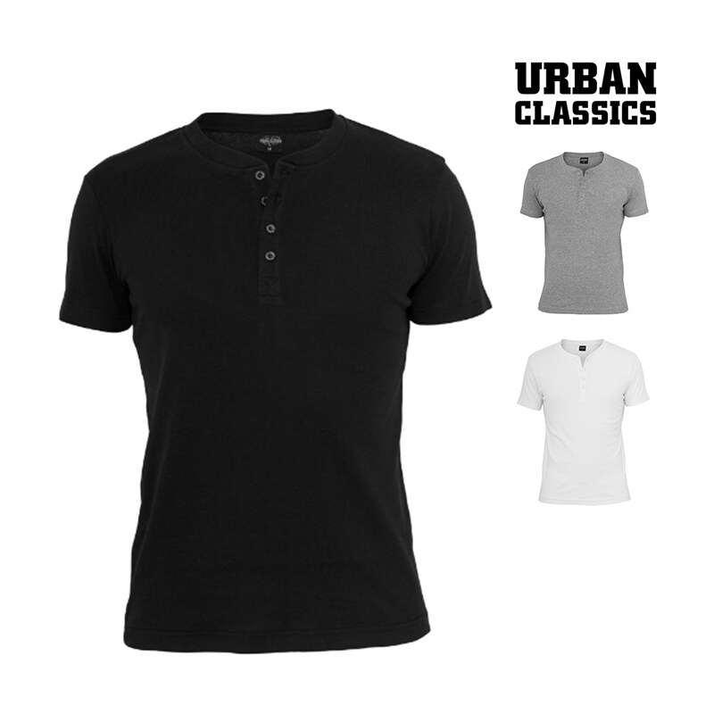 Urban Classics Henley-T-Shirt - Grau - S