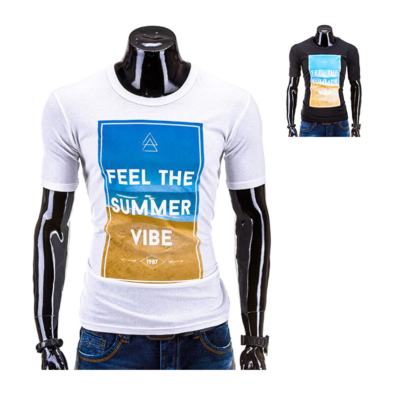 Lesara T-Shirt mit Strand-Print - Schwarz - S