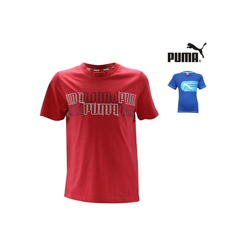 Lesara Puma Kinder-T-Shirt mit Print - Blau - 128