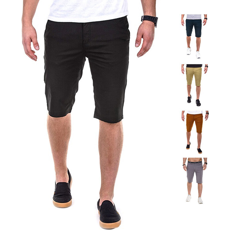 Ombre Slim Fit-Chino-Shorts Unifarben - Camel - S